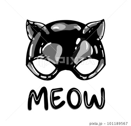 latex cat mask iolated. black latex. cat ears. fetish. latex cat mask iolated. black latex. cat ears. fetish. 101189567