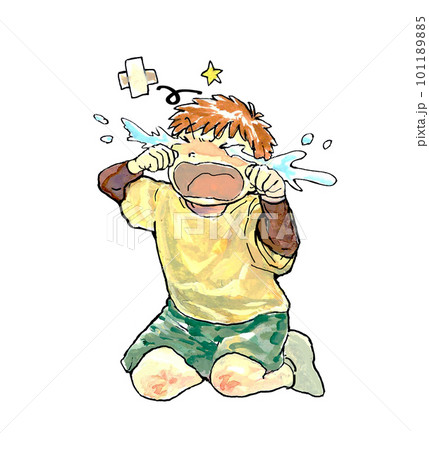 転んで泣く子どものイラスト 101189885