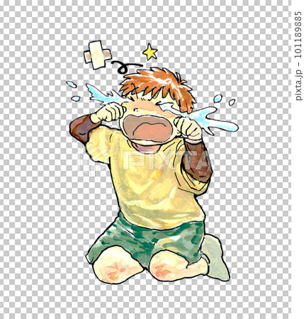 転んで泣く子どものイラスト 101189885