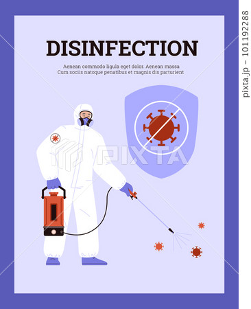 Disinfection service banner or poster design, flat vector illustration. 101192288
