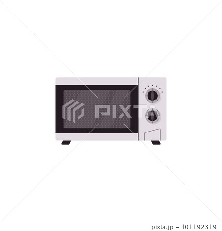 Modern microwave oven front view, flat vector illustration isolated on white. 101192319