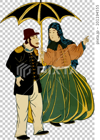 British man and woman in the Edo period British man and woman in the Edo period 101194555