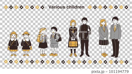 各種兒童全身插圖集 101194779