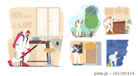Pest Control Service Involves Extermination Of Pests And Insects Using Fumigation, Baiting, And Spraying Techniques 101195554