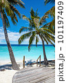 Exotic paradise Maldive resort lagoon bay view 101197409