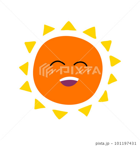 Cartoon Color Cute Character Sun Icon Sunlight Concept Flat Design Style. Vector illustration of Mascot Star Cartoon Color Cute Character Sun Icon Sunlight Concept Flat Design Style. Vector illustration of Mascot Star 101197431