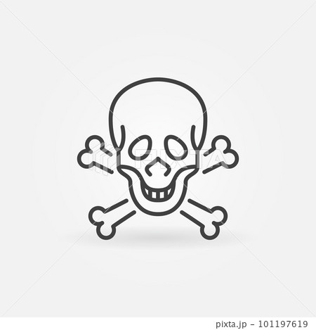 Skull and Bones vector concept icon in outline style 101197619