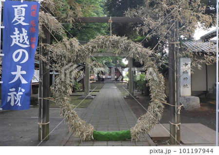 六月三十日・夏越の祓(なごしのはらい)でくぐる【茅の輪】(東京・三鷹・中島神社) 六月三十日・夏越の祓(なごしのはらい)でくぐる【茅の輪】(東京・三鷹・中島神社) 101197944