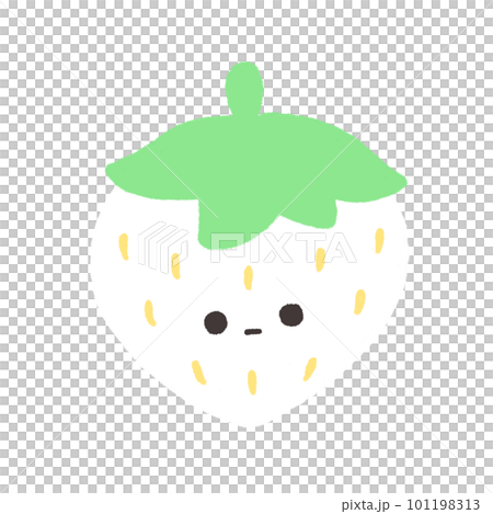 Hand-drawn Cute White strawberry, Cute fruit character design in doodle style Hand-drawn Cute White strawberry, Cute fruit character design in doodle style 101198313