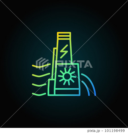 Hydroelectric dam colorful icon Hydroelectric dam colorful icon 101198499