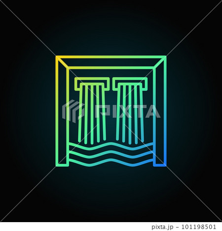 Hydroelectricity colorful outline icon Hydroelectricity colorful outline icon 101198501