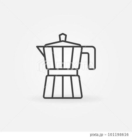 Coffee maker outline icon. Vector moka pot concept symbol Coffee maker outline icon. Vector moka pot concept symbol 101198616