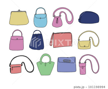 カラフルなバッグのイラストセットのイラスト素材 [101198994] - PIXTA