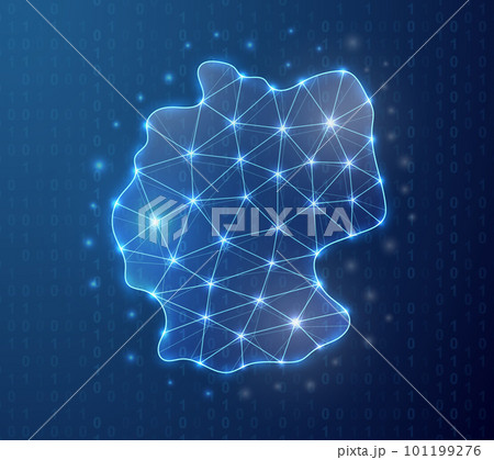 Germany polygonal symbol with binary code background. Germany map concept design illustration. Country map low poly symbol 101199276
