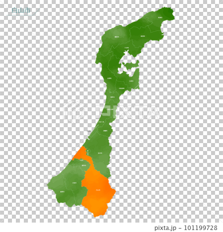 水彩風の地図 白山市 水彩風の地図 白山市 101199728