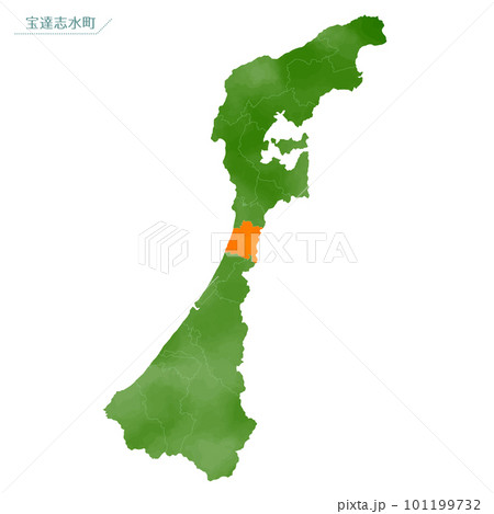 水彩風の地図　宝達志水町 101199732