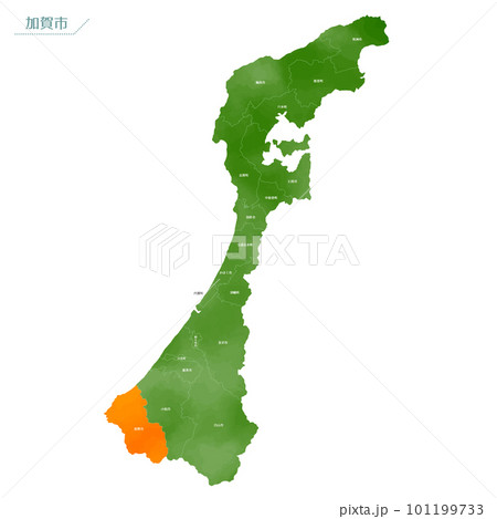 水彩風の地図　加賀市 101199733