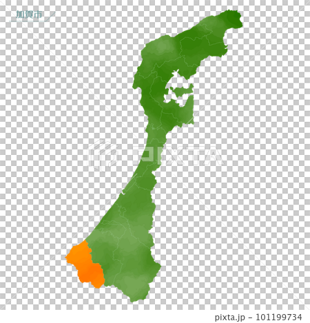 Watercolor-style map Kaga City 101199734