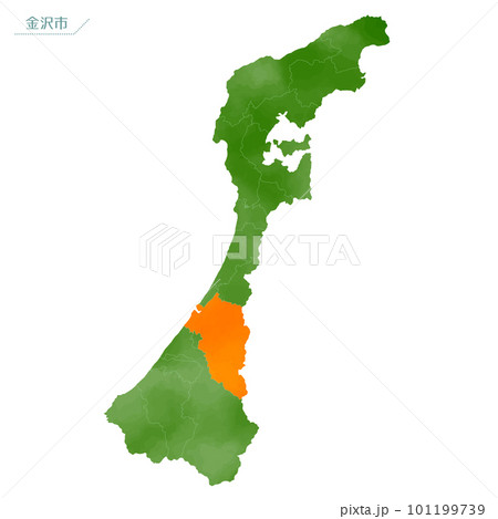 水彩風の地図　金沢市 101199739