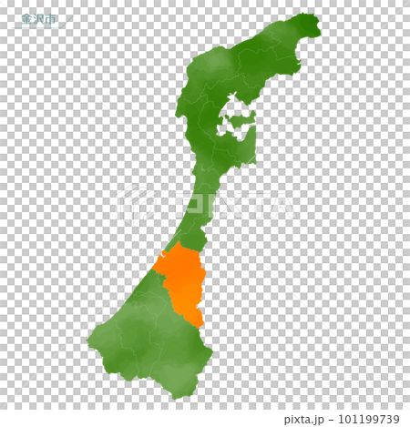 水彩風の地図　金沢市 101199739