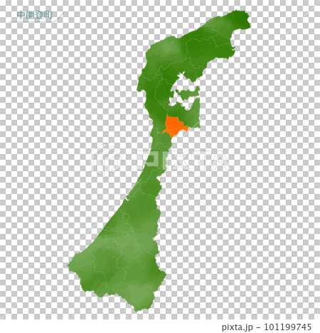Watercolor-style map Nakanoto Town Watercolor-style map Nakanoto Town 101199745