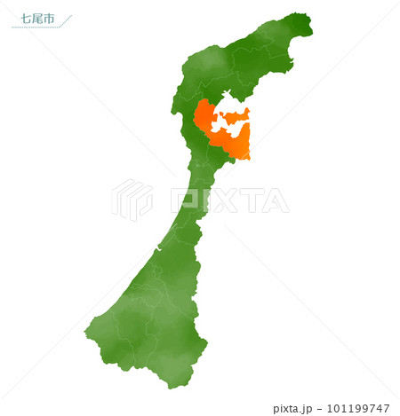 水彩風の地図　七尾市 101199747