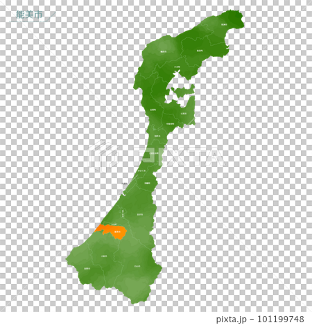 Watercolor-style map Nomi City 101199748