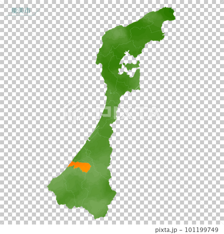 水彩風格的地圖能美市 101199749
