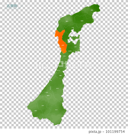 Watercolor-style map Shika-cho 101199754