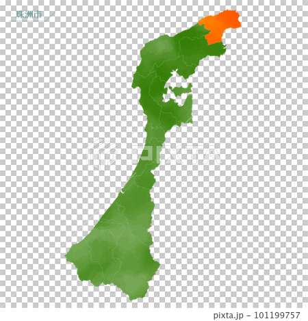 水彩風の地図　珠洲市 101199757
