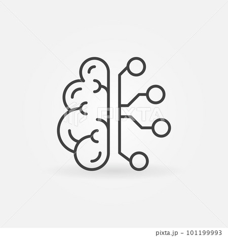 Cyberbrain line icon. Vector artificial intelligence brain Cyberbrain line icon. Vector artificial intelligence brain 101199993