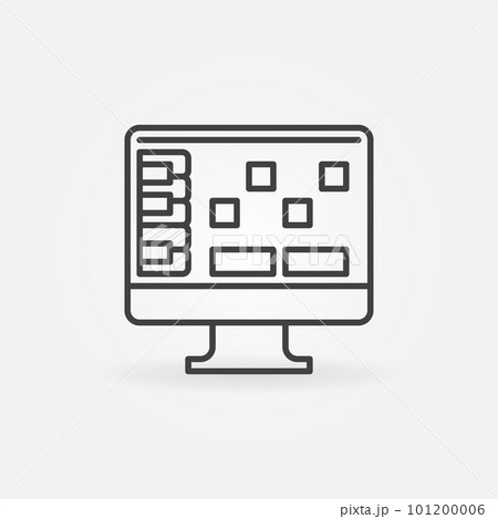Digital audio workstation icon. Vector DAW line sign 101200006