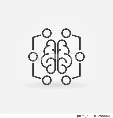 Digital brain minimal icon - vector machine learning sign Digital brain minimal icon - vector machine learning sign 101200008