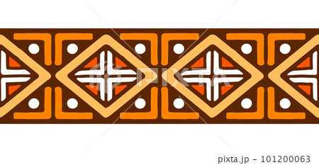 African seamless pattern. Hand stamp printing. Ethnic folk texture. 101200063