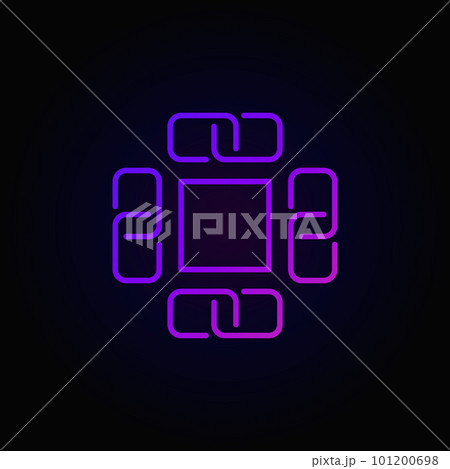 Block chain colorful vector line icon or symbol 101200698