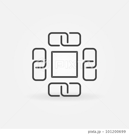 Block chain concept vector icon or symbol 101200699