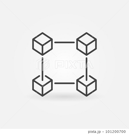 Block chain icon in thin line style. Crypto currency and blockch 101200700