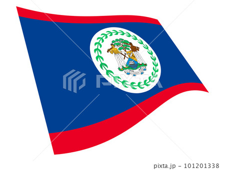 Belize waving flag 3d illustration isolated on white with clipping path 101201338