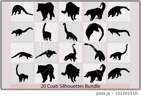 Coati Animal Logo Design tail,Silhouette of South American coati,Animals South America 101201510
