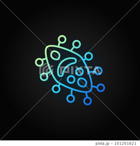 Virus vector blue microbiology concept outline icon Virus vector blue microbiology concept outline icon 101201621