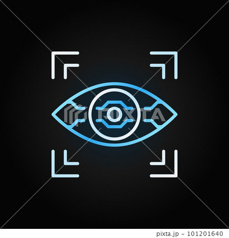 AI Eye vector linear colored icon on dark background AI Eye vector linear colored icon on dark background 101201640