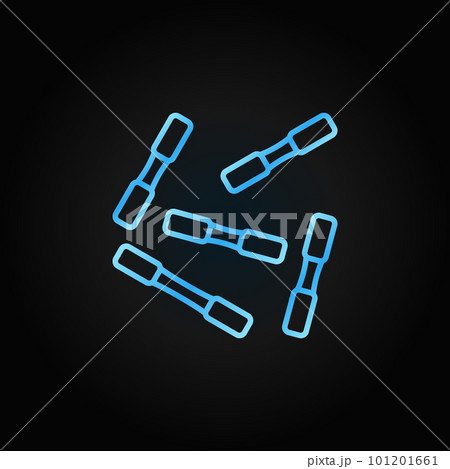 Bacteria vector concept blue line icon on dark...のイラスト素材 [101201661 ...