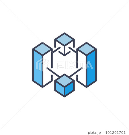 Blockchain crypto blue icon. Vector cryptocurrency symbol 101201701