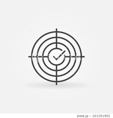 Crosshair with tick vector concept outline icon Crosshair with tick vector concept outline icon 101201902