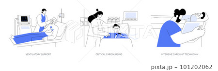 Critical care medicine abstract concept vector illustrations. Critical care medicine abstract concept vector illustrations. 101202062