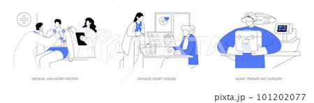 Heart failure and transplant cardiology abstract concept vector illustrations. Heart failure and transplant cardiology abstract concept vector illustrations. 101202077
