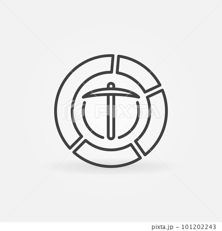 Data Mining Pie Chart linear vector concept icon 101202243
