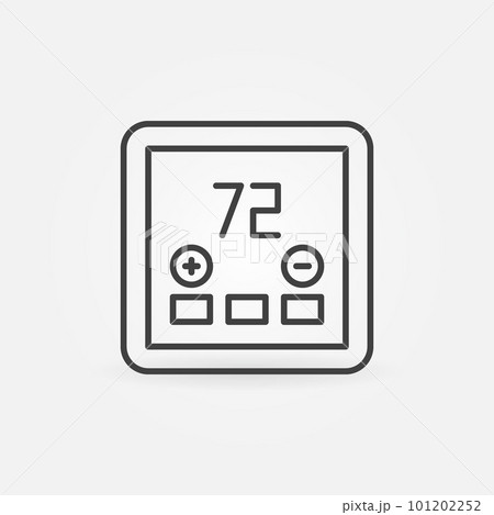 Digital Room Thermostat vector concept outline icon 101202252