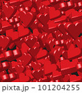 Red 3D Hearts on Gray Seamless Pattern 101204255