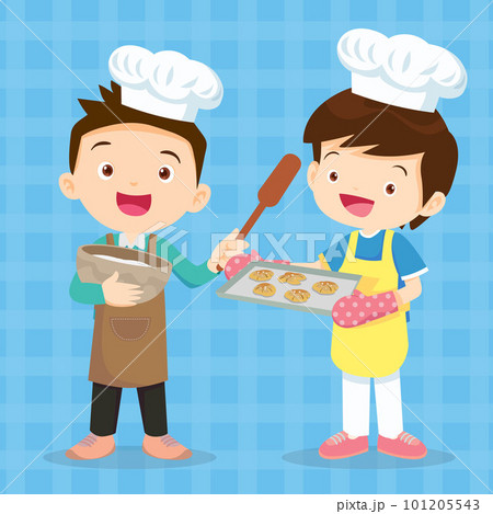 cute little chef kids bake cookies 18 101205543